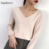 Women Pullover Cashmere Sweater 2019 Knitting Autumn Winter Multi Colors Sexy V-Neck Elegant Bottoming Ladies Tops