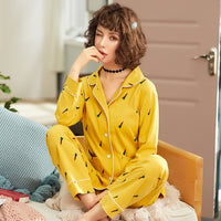 Women Clothes for Autumn winter Pajamas Sets O-Neck Sleepwear Lovely Rabbit Pijamas Mujer Long Sleeve Cotton Sexy Pyjamas Female