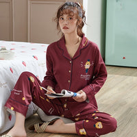 Women Clothes for Autumn winter Pajamas Sets O-Neck Sleepwear Lovely Rabbit Pijamas Mujer Long Sleeve Cotton Sexy Pyjamas Female