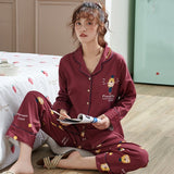 Women Clothes for Autumn winter Pajamas Sets O-Neck Sleepwear Lovely Rabbit Pijamas Mujer Long Sleeve Cotton Sexy Pyjamas Female
