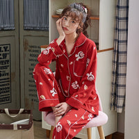 Women Clothes for Autumn winter Pajamas Sets O-Neck Sleepwear Lovely Rabbit Pijamas Mujer Long Sleeve Cotton Sexy Pyjamas Female