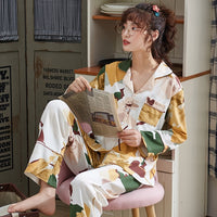 Women Clothes for Autumn winter Pajamas Sets O-Neck Sleepwear Lovely Rabbit Pijamas Mujer Long Sleeve Cotton Sexy Pyjamas Female