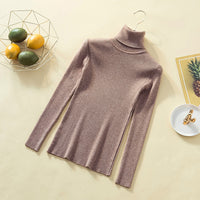 Turtleneck Solid Pullovers Women Sweaters Winter Vintage Lady's Knitted Sweaters Female Korean Long Sleeve Kawaii Casual Jumper