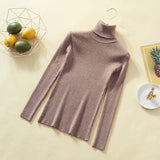 Turtleneck Solid Pullovers Women Sweaters Winter Vintage Lady's Knitted Sweaters Female Korean Long Sleeve Kawaii Casual Jumper