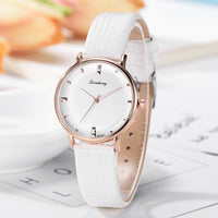 Women Watches Glass Gemstone Dial Ladies Quartz Wristwatch Simple Design Leather Strap Casual Clock Gift Relojes Para Mujer@50