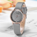 Women Watches Glass Gemstone Dial Ladies Quartz Wristwatch Simple Design Leather Strap Casual Clock Gift Relojes Para Mujer@50