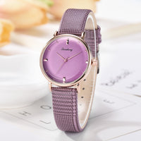 Women Watches Glass Gemstone Dial Ladies Quartz Wristwatch Simple Design Leather Strap Casual Clock Gift Relojes Para Mujer@50