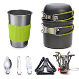 Ultralight Camping Cookware Utensils Outdoor Tableware Set Hiking Picnic Backpacking Camping Tableware Pot Spoon Fork Knife Cup