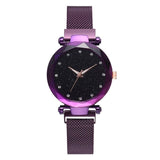 Women Watches Rose Gold Starry Sky Luxury Magnetic Mesh Rhinestone Quartz Wristwatch Lady Female Diamond Watch relogio feminino