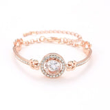 XIUFEN New Women Bangles Silver Gold Color Simple Elegant Shinning Rhinestone Bracelet Female Jewelry